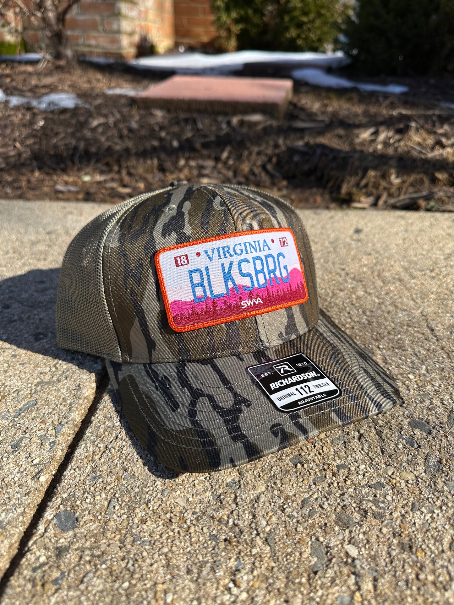 BLKSBRG License Plate Patch Hat - Bottomland Camo