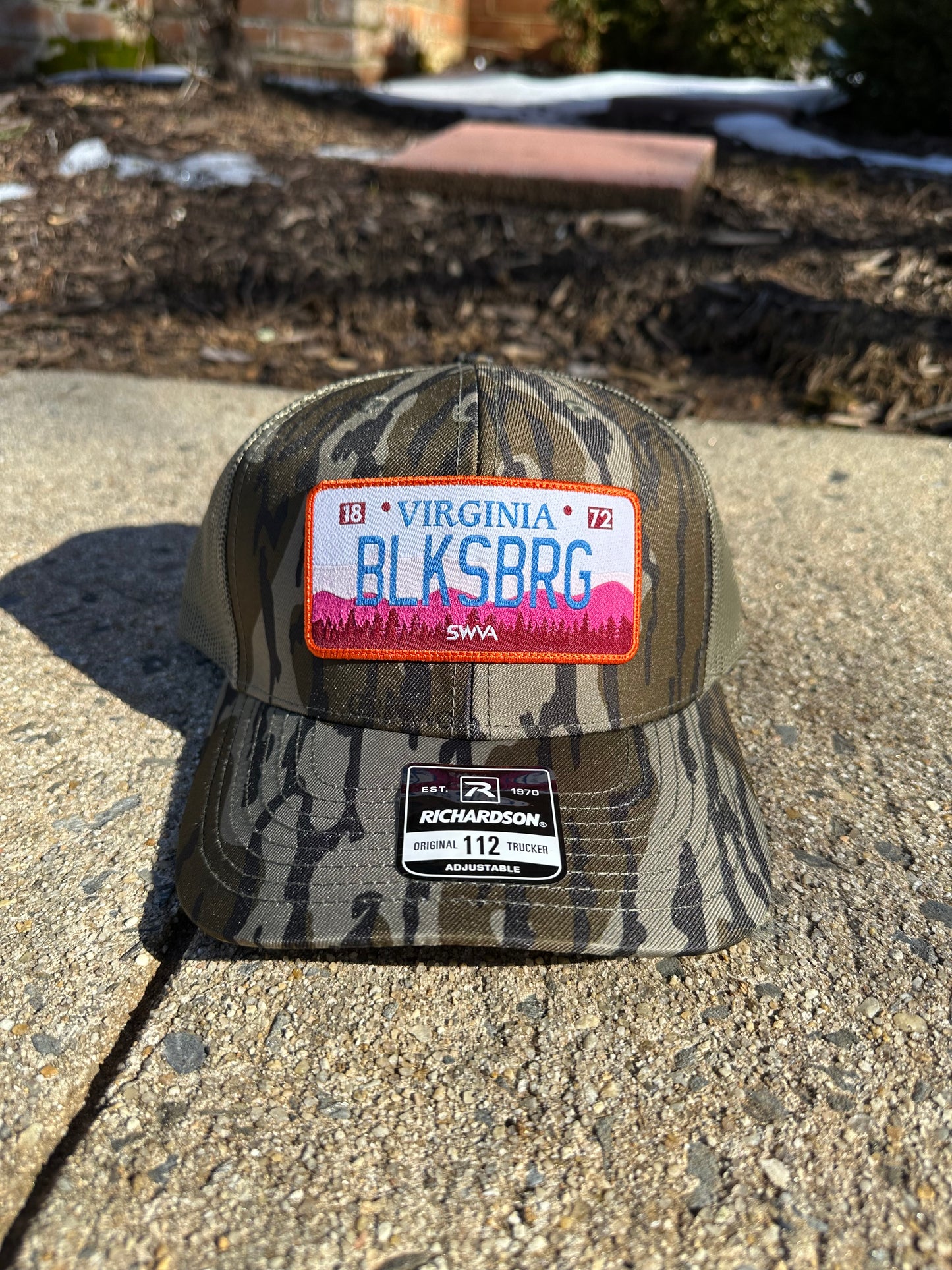 BLKSBRG License Plate Patch Hat - Bottomland Camo