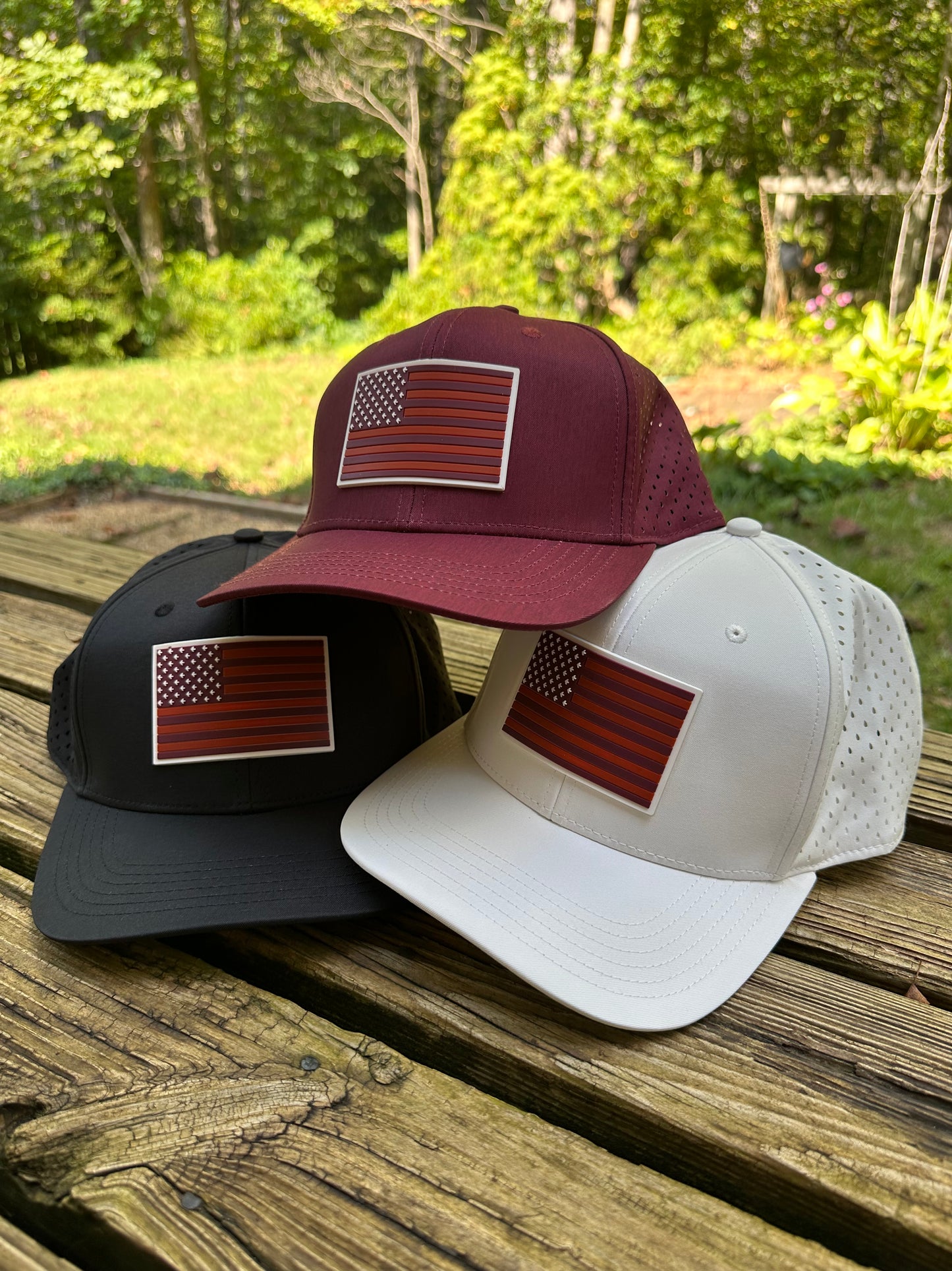 Turkey Tracks Maroon/Orange Flag Hat - Trucker/Dad Hat