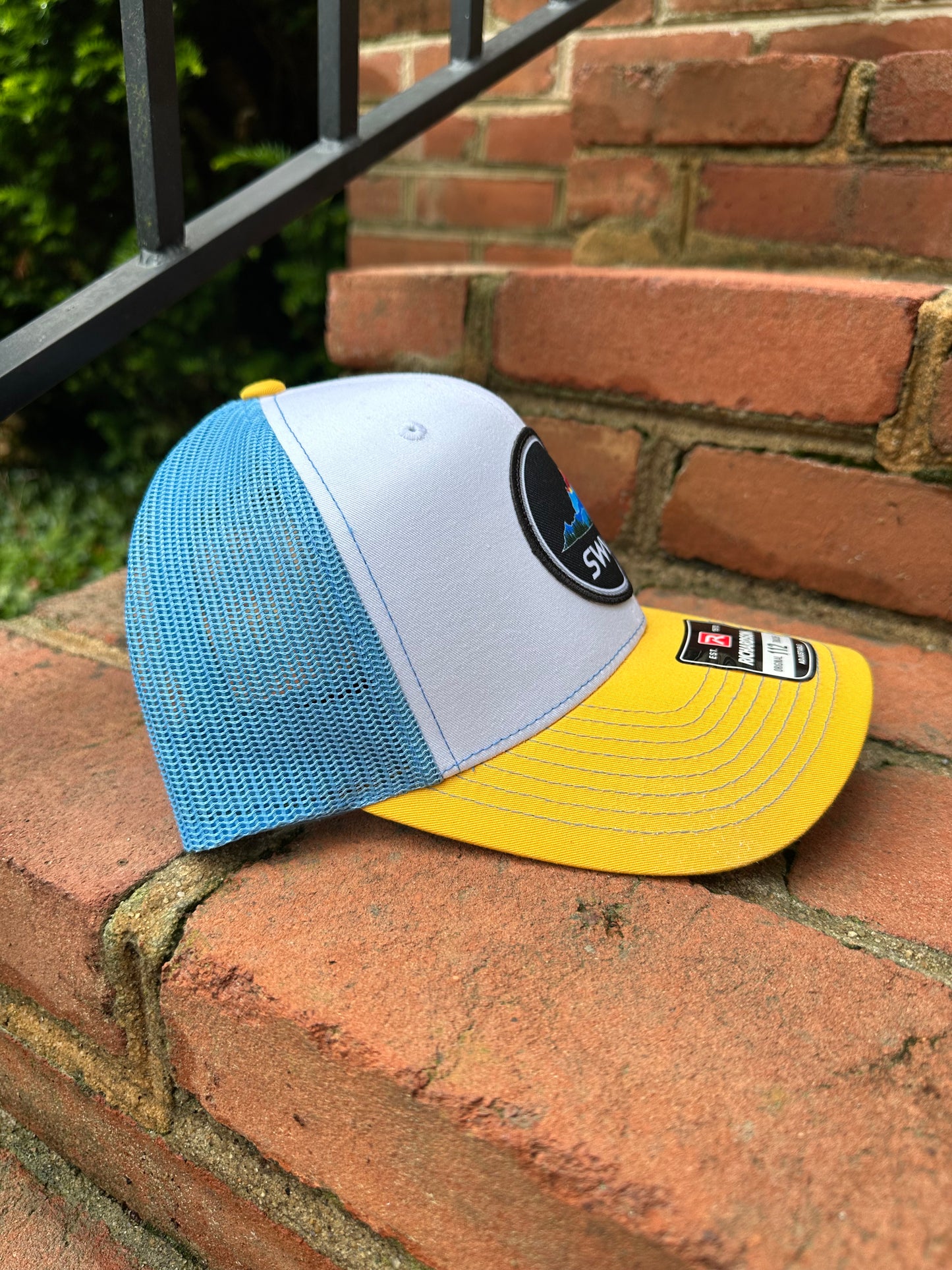 SWVA Trucker - White/Columbia Blue/Yellow