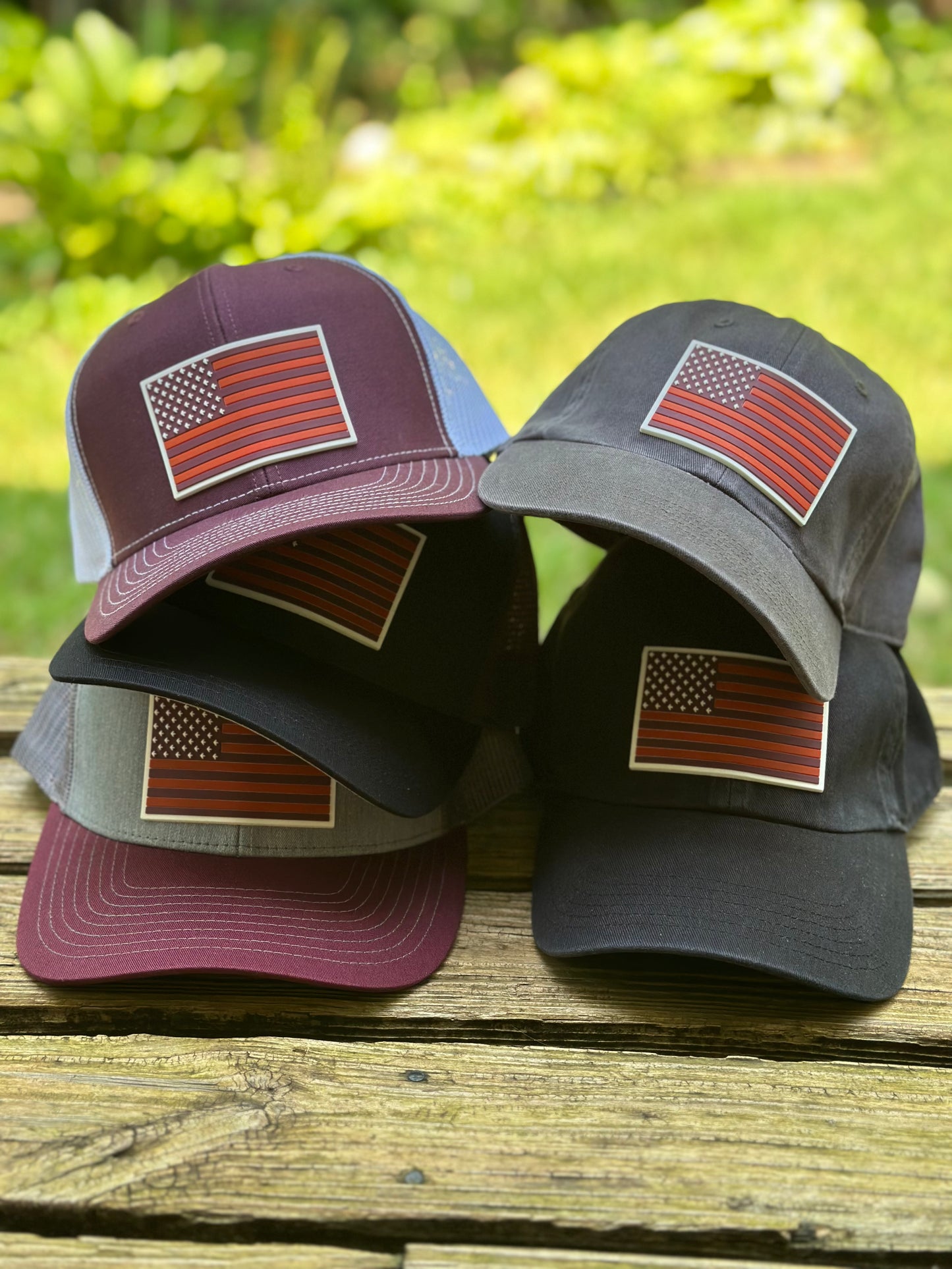 Turkey Tracks Maroon/Orange Flag Hat - Trucker/Dad Hat