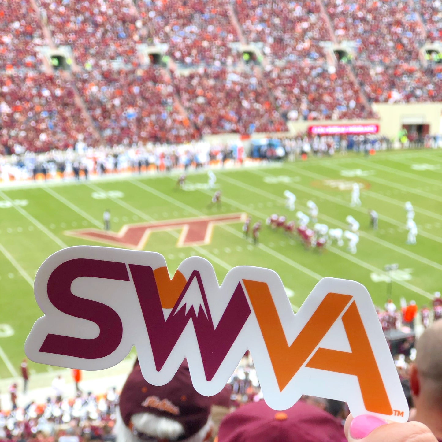 SWVA Letters Sticker (Maroon/Orange) - Single or 3 Pack
