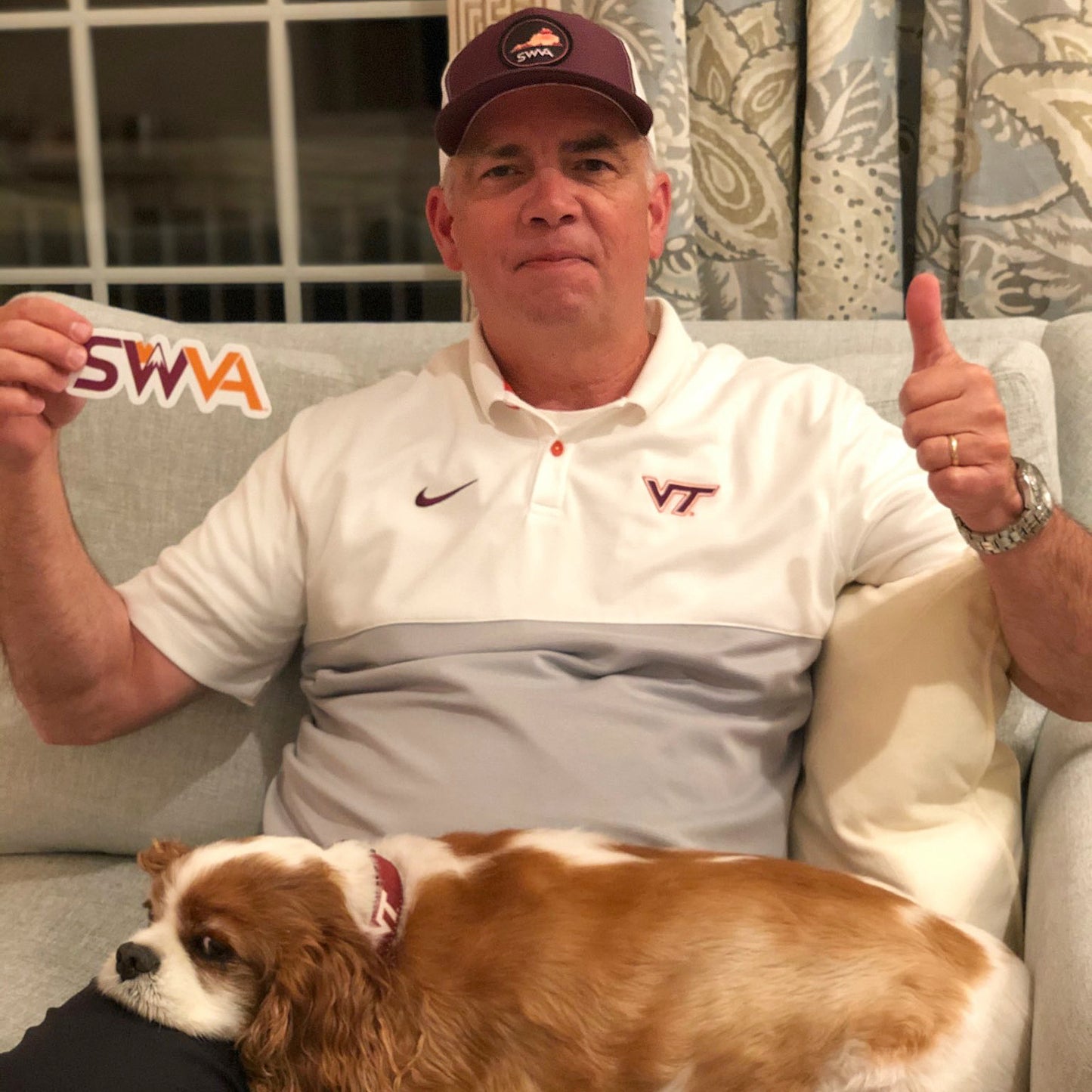 SWVA Trucker Hat (Maroon/White) - Maroon/Orange Patch