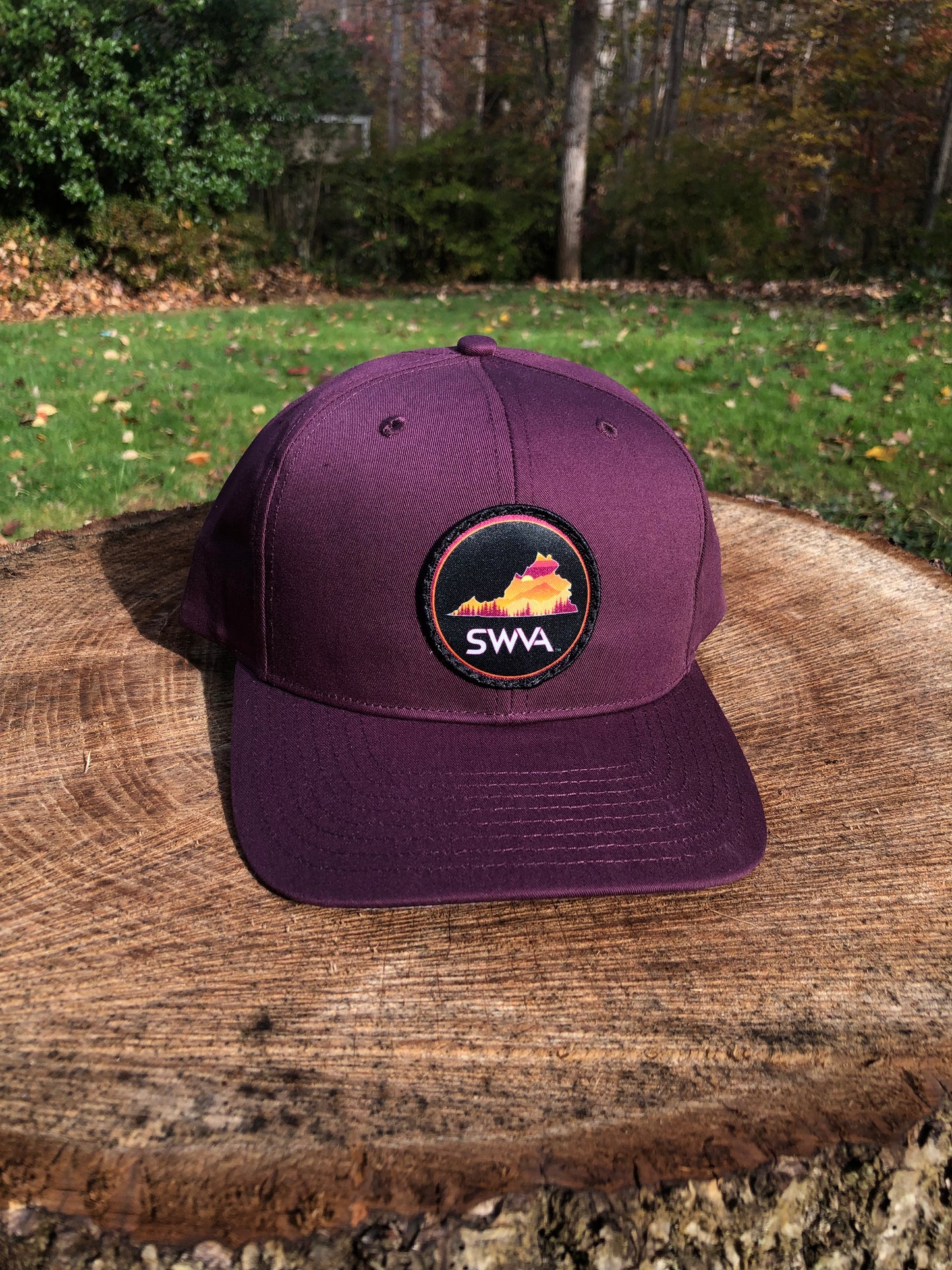 SWVA Snapback Hat (Maroon) - Maroon/Orange Patch