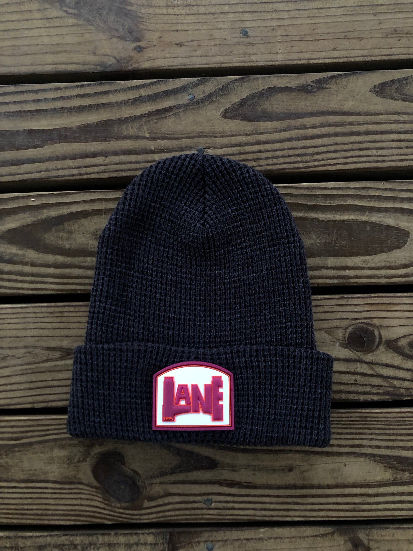 LANE Waffle Beanie - Charcoal