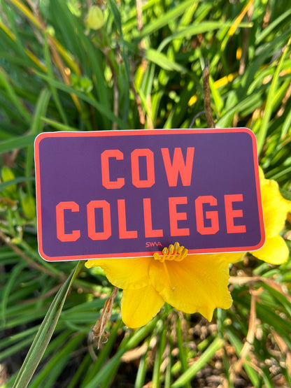Cow College Sticker