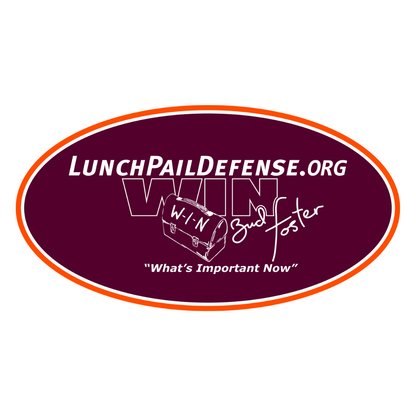 Lunch Pail Defense - Win Sticker (Oval)