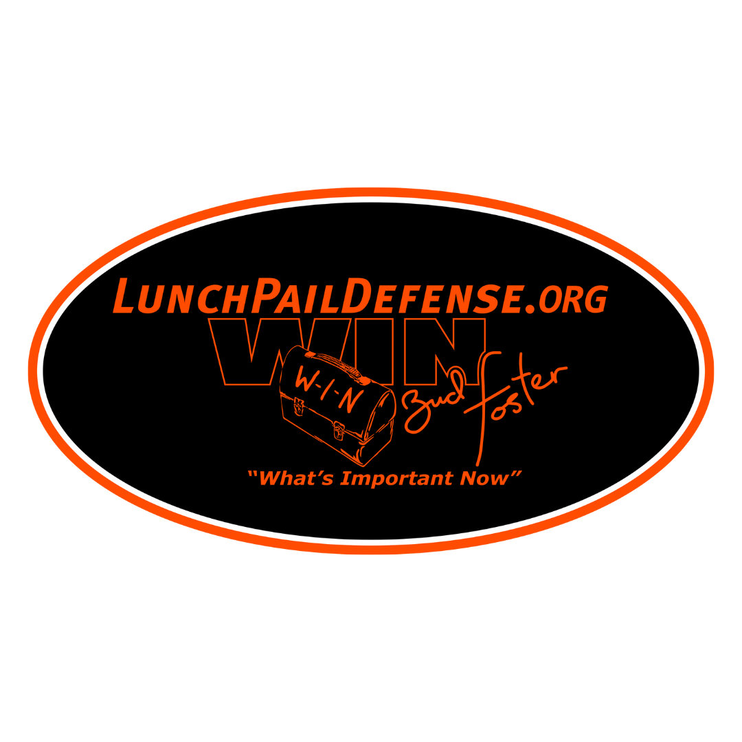 Lunch Pail Defense - Win Sticker (Oval)