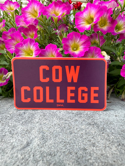 Cow College Sticker
