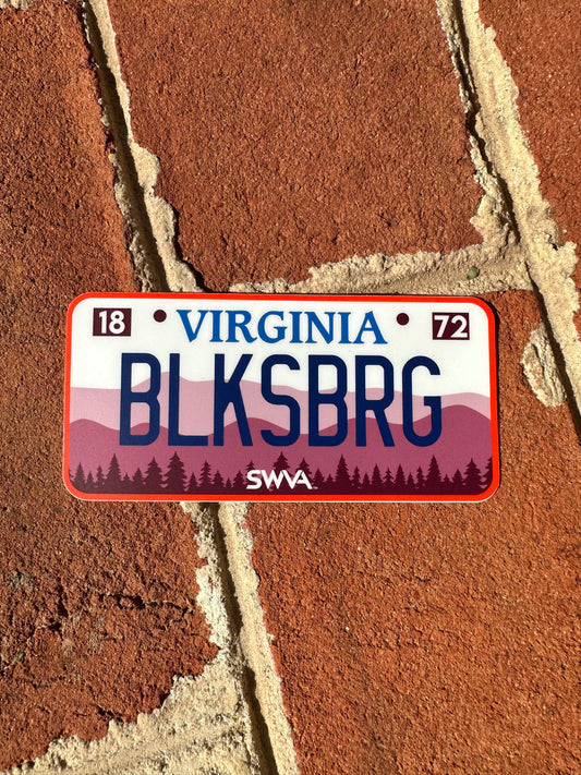 BLKSBRG - Virginia License Plate Sticker