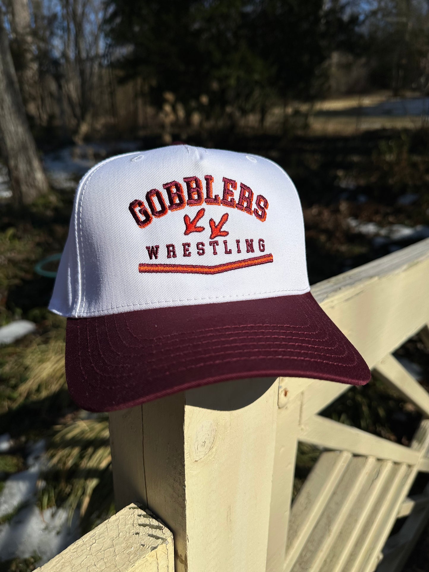 SOLD! - Gobblers Wrestling Hat (White/Maroon)