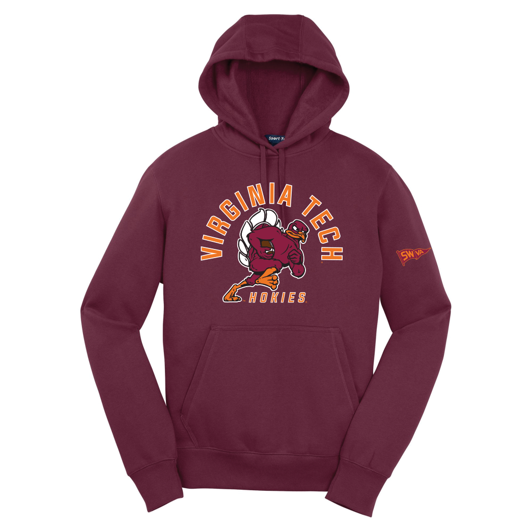 HokieBird Football Mascot Arch Hoodie (Virginia Tech)