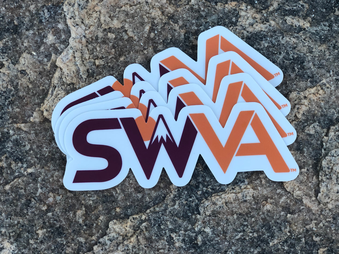 SWVA Letters Sticker (Maroon/Orange) - Single or 3 Pack