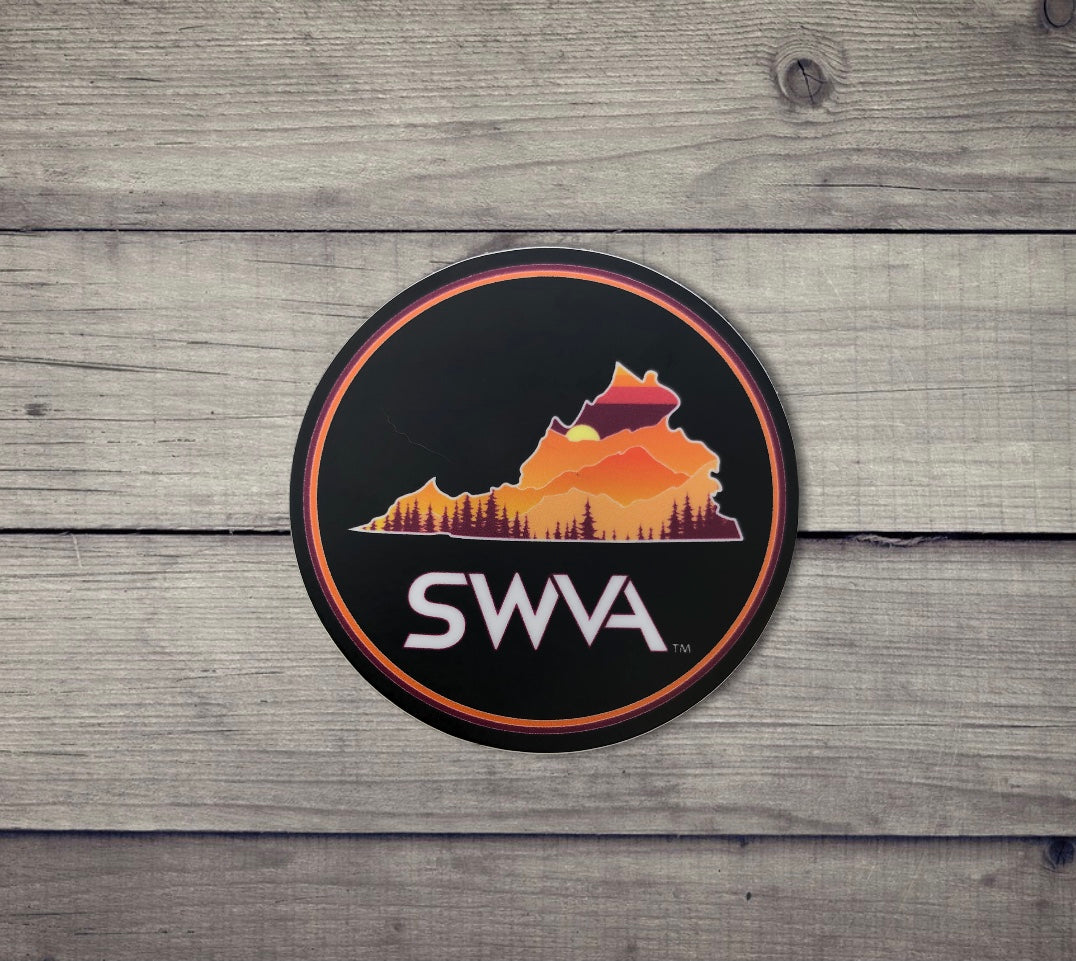 SWVA Circle Sticker (Maroon/Orange) - Single or 3 Pack