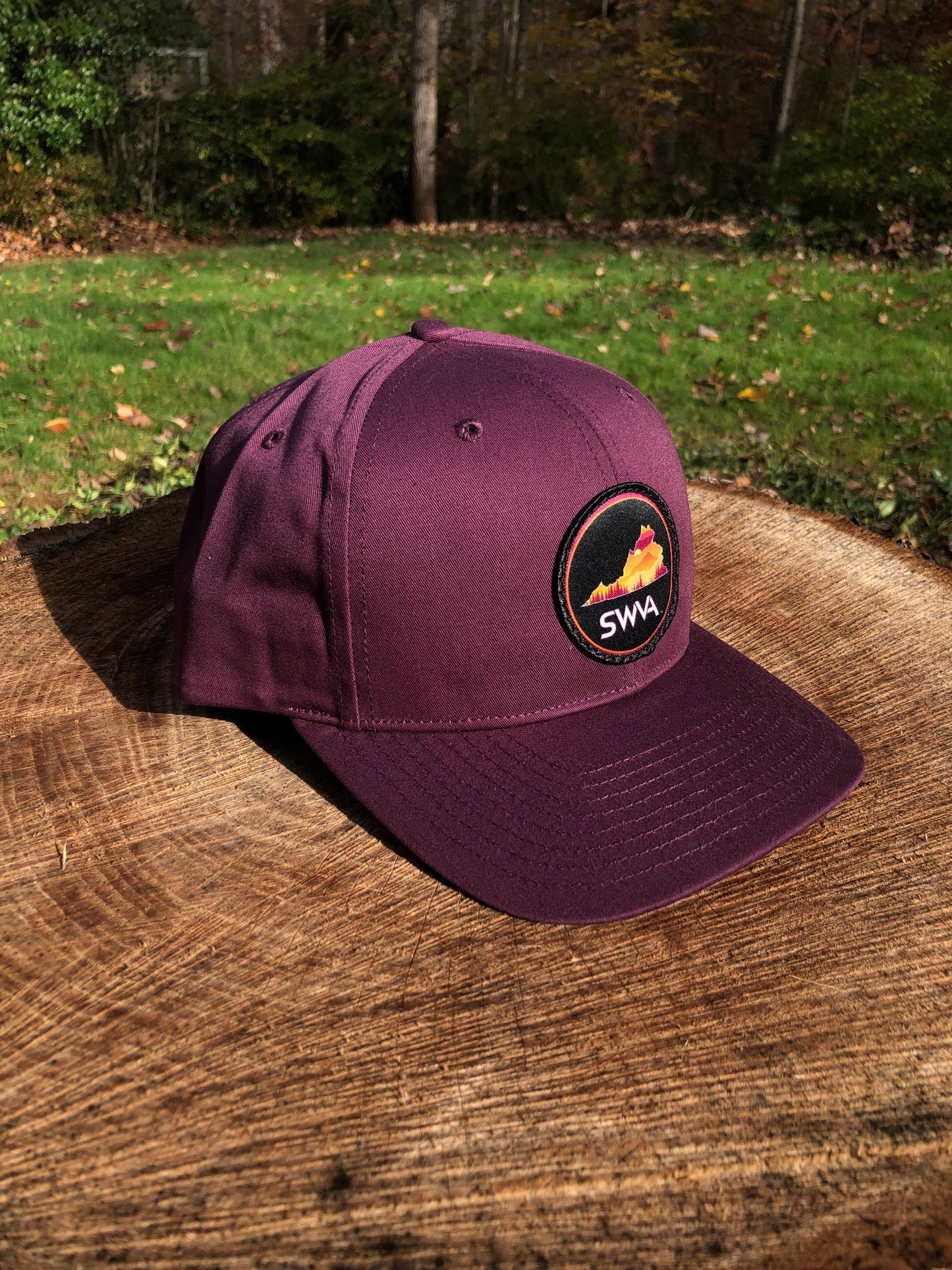 SWVA Snapback Hat (Maroon) - Maroon/Orange Patch