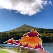Load image into Gallery viewer, SWVA State Sticker - Maroon/Orange (Single or 3 Pack)

