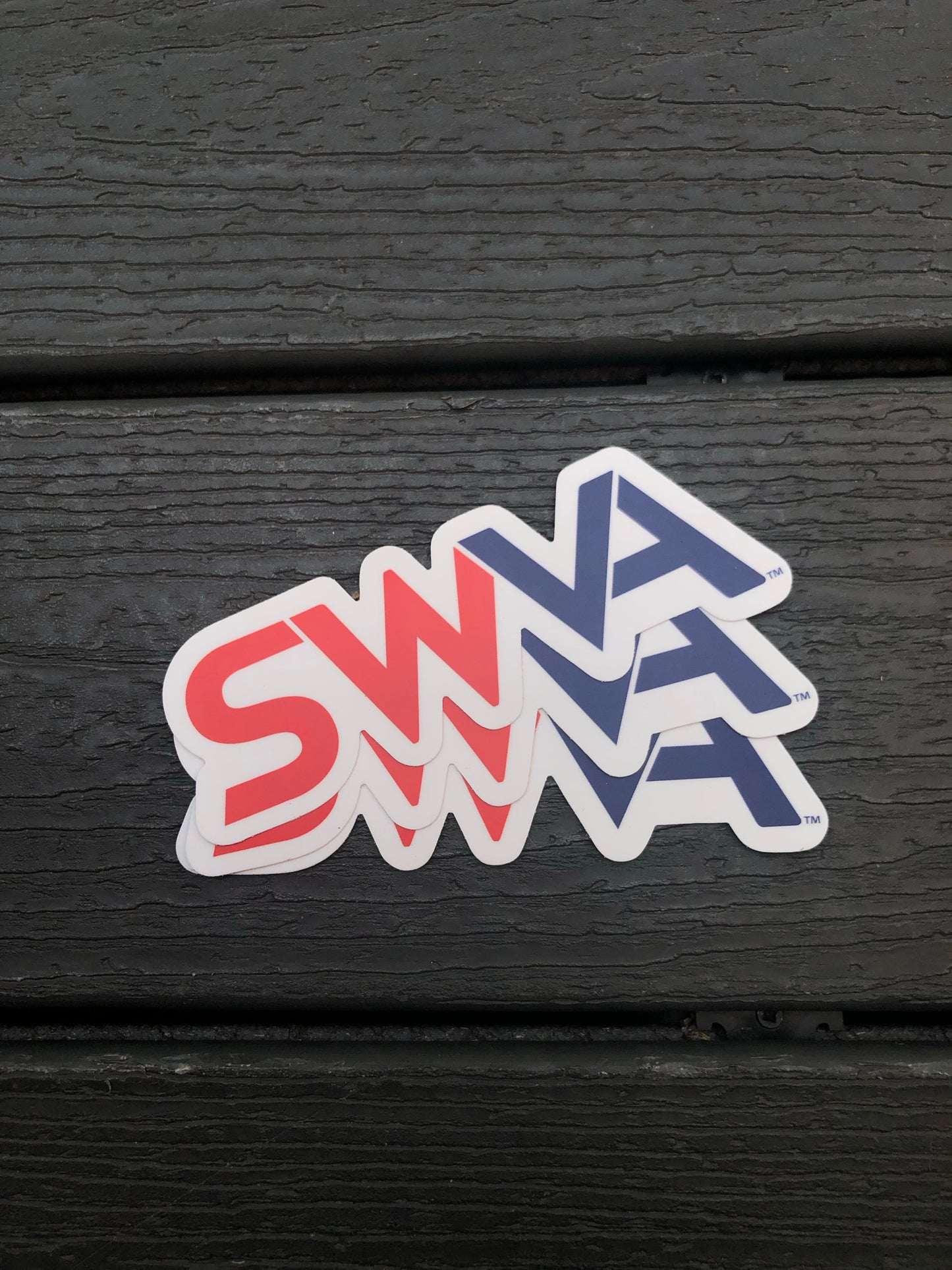 SWVA Letters Sticker (Red/Blue) - Single or 3 Pack